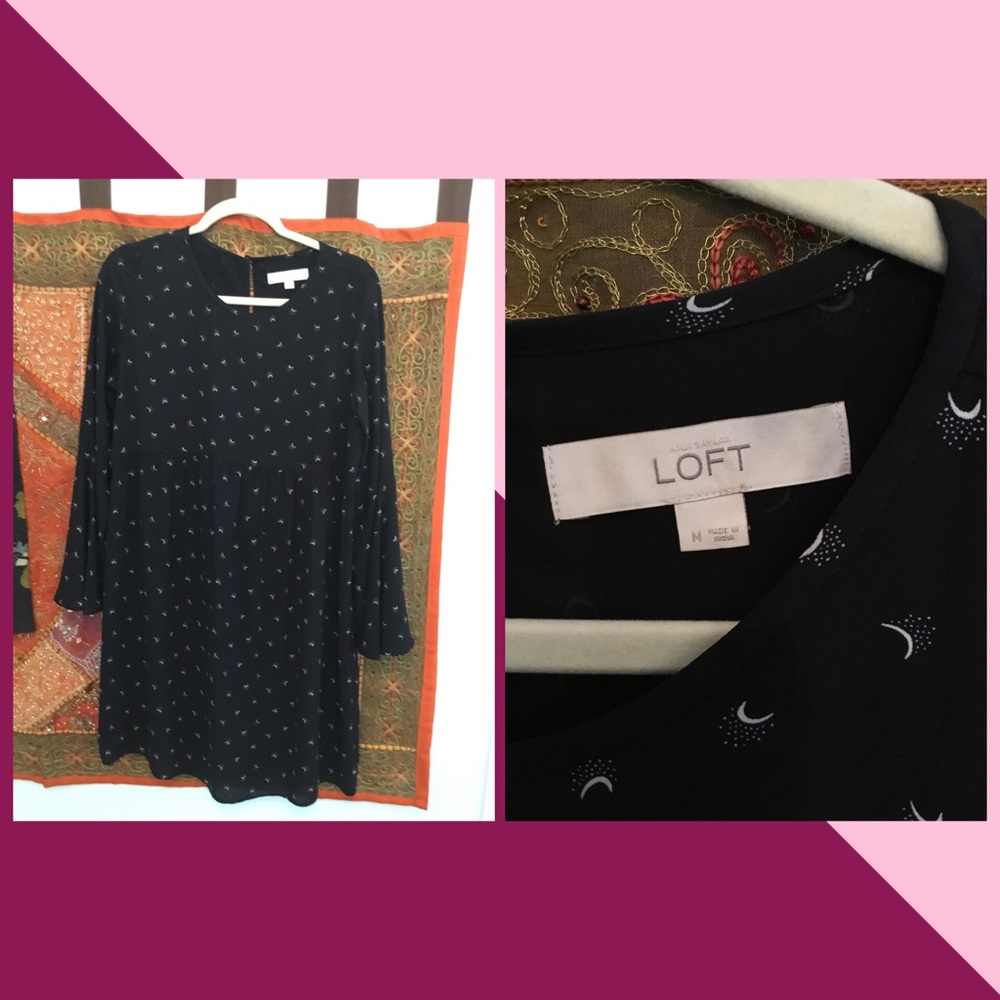 Ann Taylor LOFT bell sleeve flowy dress